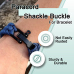 CooBigo Paracord Bracelet Shackle Buckle, Metal Survival Bracelet Bow Anchor + D Ring Shackle Clasp Adjustable Screw Pin M5