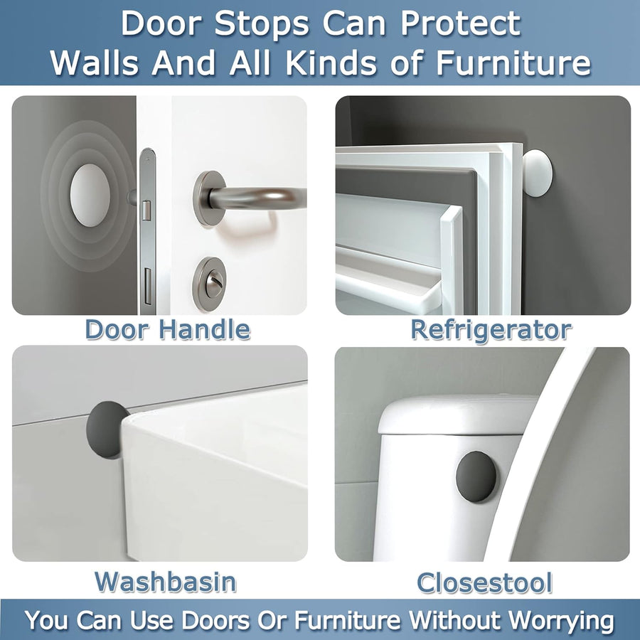 Door Stoppers Wall Protector Buffer Guard Doorknob Door Handle Bumper Self Adhesive Silencer Soft Rubber Crash Pad for Home Office