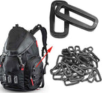 CooBigo Strap Loops Looploc Buckles Rectangle Rings Plastic Black Backpack Straps Webbing Bag Parts