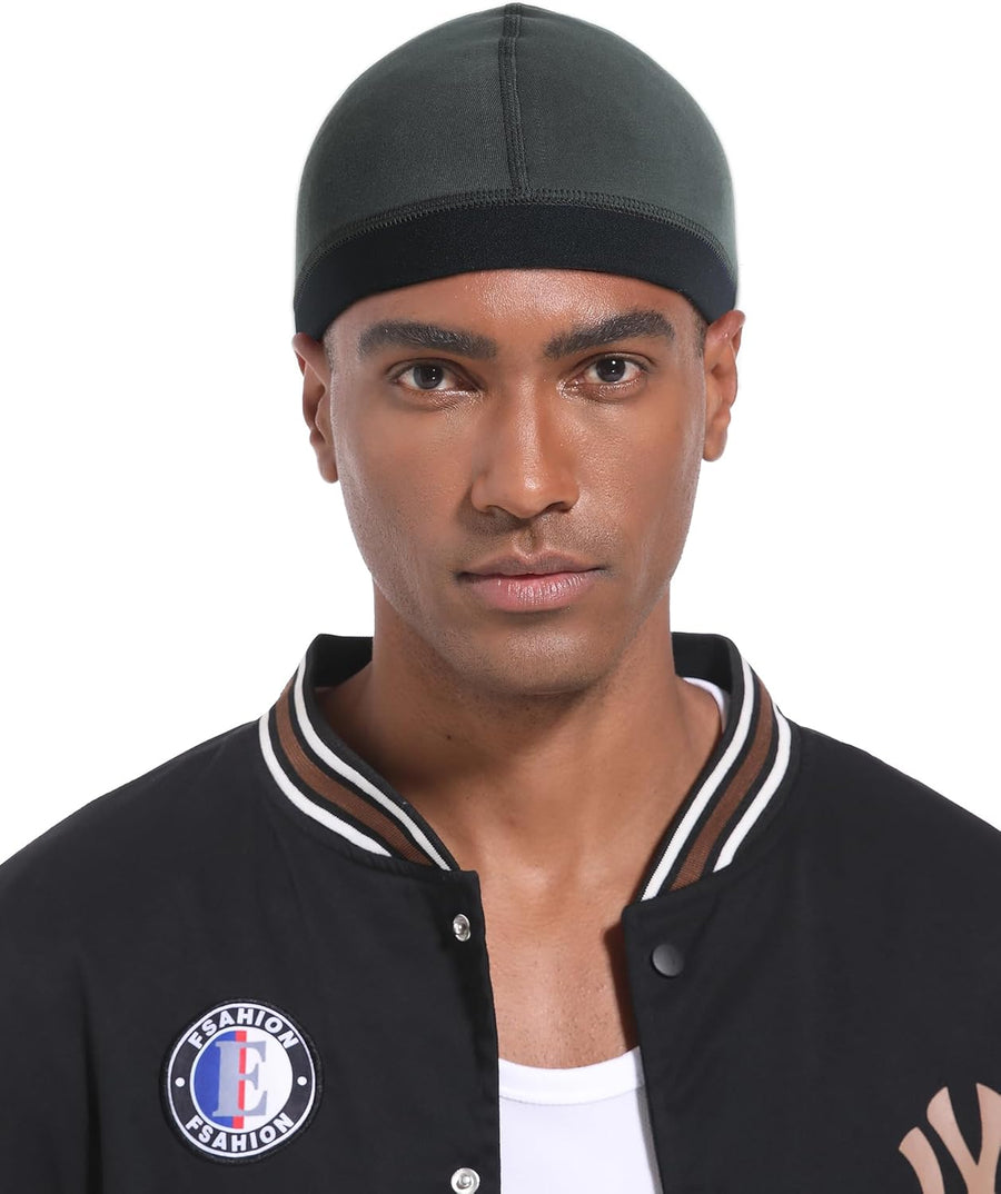 Cotton Stocking Wave Cap for Men, Wave Caps for 360 540 720 Waves, Good Compression Over Durag Sleeping Skull Hat