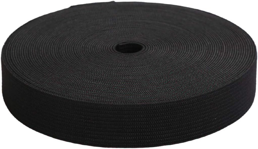 1 Inch by 20 Yard Black Heavy Stretch High Elasticity Elastic Spool Knit Elastic Bands for Sewing
