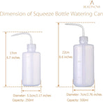 Squeeze Bottle Plant Watering Can Eye Wash Bottle Squeeze Irrigation Plastic Small Watering Can for Indoor Plants Tattoo (2pcs, 250ml and 500ml)