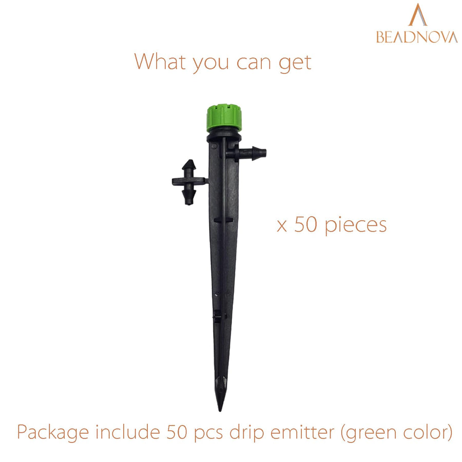 Irrigation Drippers 50pcs Drip Emitters for 1/4 Inch Irrigation Sprinkler 360 Degree Micro Sprinkler Adjtable Drip Heads Drippers for Garden Patio Lawn