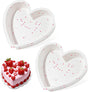 2P 10 Inch Silicone Heart Shaped Cake Pans, Nonstick Cake Pan, BPA Free Silicone Heart Cake Baking Mold for Oven Dishwasher Safe-Heartdot