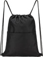 Drawstring Backpack Water Resistant String Bag Sports Sackpack Gym Sack with Side Pocket for Men Women