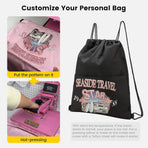 Drawstring Backpack Water Resistant String Bag Sports Sackpack Gym Sack with Side Pocket for Men Women