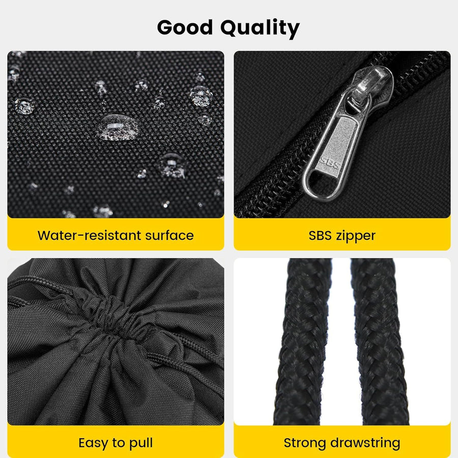Drawstring Backpack Water Resistant String Bag Sports Sackpack Gym Sack with Side Pocket for Men Women
