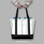 1 | 3 | 6 | 30 Pack Canvas Tote Bag with an External Pocket, Reusable Grocery Shopping Bag, Top Zipper Closure, Daily Essentials (Black/Natural Pack of 1)