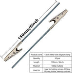 50Pcs Metal Wire Alligator Clamp Long-Tailed Alligator Iron Clip Clasp for DIY Card Clip Holder 6 inch (150mm)