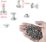 200Sets 6mm Leather Rivets + 7pcs Rivets Setting Tools for Install Leather Bag Belt Shoe Boot Hats Pet Collar Keychain Clothing