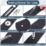 200Sets 6mm Leather Rivets + 7pcs Rivets Setting Tools for Install Leather Bag Belt Shoe Boot Hats Pet Collar Keychain Clothing
