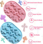 Silicone Cross Molds for Chocolate, 2-Pack Silicone Cross Candy Molds, Food-Grade Cross Cake Mold, Non-Stick Cross Baking Molds for DIY Easter, Baptism, and Celebrations