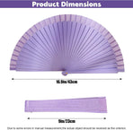 9in Silk Handheld Fan Foldable with Wooden Handle - Handheld Folding Fan for Women for Events, Parties & Festivals - Rave, Dance & Decorative Accessory (Purple)