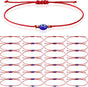 30 Pcs Evil Eye Bracelets Red String Protection Bracelets Adjustable Evil Eye Red Rope Knot Strand Anklets Kabbalah Mal De Ojo Luck Jewelry for Women Men