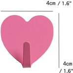 9 Pcs Heart Shaped Adhesive Wall Hooks, Cute Decorative Pink and White Self-Adhesive Hooks for Home Office Organization (White Pink)