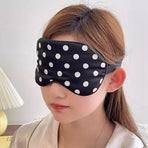 Black White Polka Dot Cooling Silky Sleep Eye Mask for Women, Nap Eye Cover for Students Office for Summer (Black)