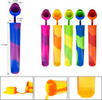 6 Pack Silicone Popsicles Molds, Multicolor Baby Popsicle Ice Pop Molds, Reusable DIY Frozen Popsicles Maker for Kids with Lid