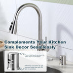 Dishwasher Air Gap Cover for Kitchen, Solid Brass Air Gap Cap with Skirted Design, Dishwasher Overflow Vent Cap Replacement Only, Brushed Nickel
