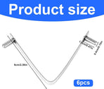 6pcs Pool Brush V-Shaped Clip, Stainless Steel Double Pin Spring Button Clip Pool Pole Butterfly Clips for Spa Skimmer Nets Vacuum Brushes Leaf Rake Swimming Cleaning Tool