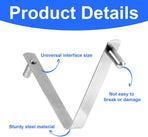 6pcs Pool Brush V-Shaped Clip, Stainless Steel Double Pin Spring Button Clip Pool Pole Butterfly Clips for Spa Skimmer Nets Vacuum Brushes Leaf Rake Swimming Cleaning Tool