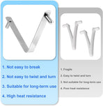 6pcs Pool Brush V-Shaped Clip, Stainless Steel Double Pin Spring Button Clip Pool Pole Butterfly Clips for Spa Skimmer Nets Vacuum Brushes Leaf Rake Swimming Cleaning Tool