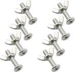 10PCS Stainless Steel Large Flat Head Screws M6x30 1/4 x 1-1/4 Sidewalk Bolts with 10 Wing Nuts