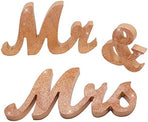 Mr and Mrs Signs Wedding Sweetheart Table Decorations, Wooden Freestanding Letters Wedding Shower Gift (Rose gold)