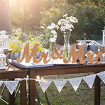 Mr and Mrs Signs Wedding Sweetheart Table Decorations, Wooden Freestanding Letters Wedding Shower Gift (Rose gold)