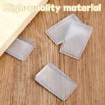 4 Pack Rubber Door Stop, Wedge Thin Door Stoppers for Bottom of Doors Clear Non-Scratching Doorstops Sturdy Stackable Doors Stops for Home Office School