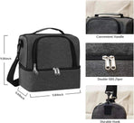Lunch Bag for Women and Men - Reusable, Leakproof, and Insulated Double Deck Design for Picnic, Hiking, Beach, Work and Office Use