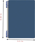 A5 Notebook Spiral Notebook Removable Spiral Binding Plastic Hardcover Journals 80 Sheets /160 Pages Lined Binding NoteBook for Writing Work School Supplies (A5 Grid -Blue Green Black white)