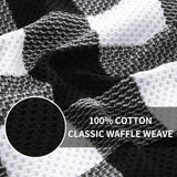 Homaxy Kitchen Towels and Dishcloths Set (12 x 12 and 13 x 28 Inches, 6 Pack, White & Black), Kitchen Towels and Dishcloths Set (16 x 25 and 12 x 12 Inches, 8 Pack, Blue/Yellow/Red/Green) - Side View