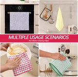 Homaxy Kitchen Towels and Dishcloths Set (12 x 12 and 13 x 28 Inches, 6 Pack, White & Black), Kitchen Towels and Dishcloths Set (16 x 25 and 12 x 12 Inches, 8 Pack, Blue/Yellow/Red/Green) - Low Angle