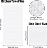 Homaxy Microfiber Waffle Weave Kitchen Towels Set(16 x 28 Inches and 12 X 12 Inches, 8 Pack, White) and Terry Kitchen Towels(15
