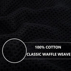 Homaxy 100% Cotton Waffle Weave Kitchen Dish Cloths, 12x12 Inches, 6-Pack, Black Kitchen Towels and Dishcloths Set, Black & Grey