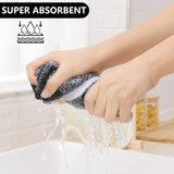 Homaxy 100% Cotton Dish Cloths, 8 Pack - 12 x 12 Inches, Black and Kitchen Towels and Dishcloths Set, 12 x 12 and 13 x 28 Inches, White & Black - Top-Down View