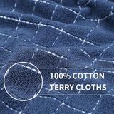 Homaxy Set of 8 Bulk Cotton Terry Kitchen Towels Set, 12 x 12 and 13 x 28 Inches, Checkered Designed and Large Cotton Kitchen Hand Towels(18”x 28”, 6 Pack), Flat and Terry Dish Towels - Front View