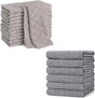 Homaxy 12 Pack Kitchen Dish Cloths (10 x 10 Inches, Grey) and Large Cotton Kitchen Hand Towels(18”x 28”, 6 Pack), Flat and Terry Dish Towels