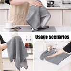 Homaxy 12 Pack Kitchen Dish Cloths (10 x 10 Inches, Grey) and Large Cotton Kitchen Hand Towels(18”x 28”, 6 Pack), Flat and Terry Dish Towels