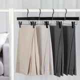 TOPIA HANGER Black Wooden Pants Hangers, Wood Skirt Hangers with Clips, Deluxe Jeans Hanger with 360° Swivel Anti-Rust Flat Hook, Smooth Finish Wood Hangers for Slacks Trousers 20 Pack, CT03B - Front View