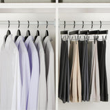 TOPIA HANGER Black Wooden Pants Hangers, Wood Skirt Hangers with Clips, Deluxe Jeans Hanger with 360° Swivel Anti-Rust Flat Hook, Smooth Finish Wood Hangers for Slacks Trousers 20 Pack, CT03B - Side View