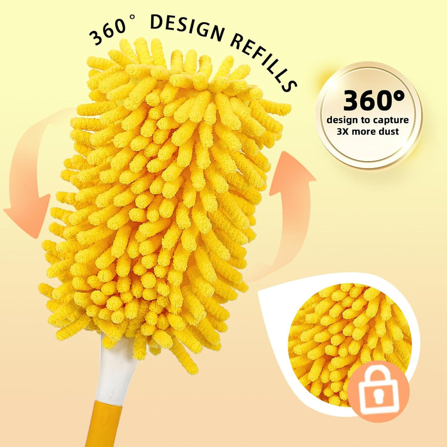 6+4 Reusable Duster Refill Compatible with Swiffer Hand Duster - 360 Heavy Duty Dusters Refills - Microfiber Ceiling Fan Duster for Swiffer Dusters Extended Handle(Handle is Not Included)