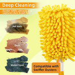4 Pack Reusable Duster Refill for Swiffer Hand Duster & 6 Pack Reusable Microfiber Mop Pads for Swiffer Sweeper Mop
