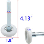 Garage Door Roller, White 1.8" Quiet Nylon Garage Door Wheels 4" Stem for Garage Track Replacement with Premium Sealed 11 Ball Bearing, 10 Packs