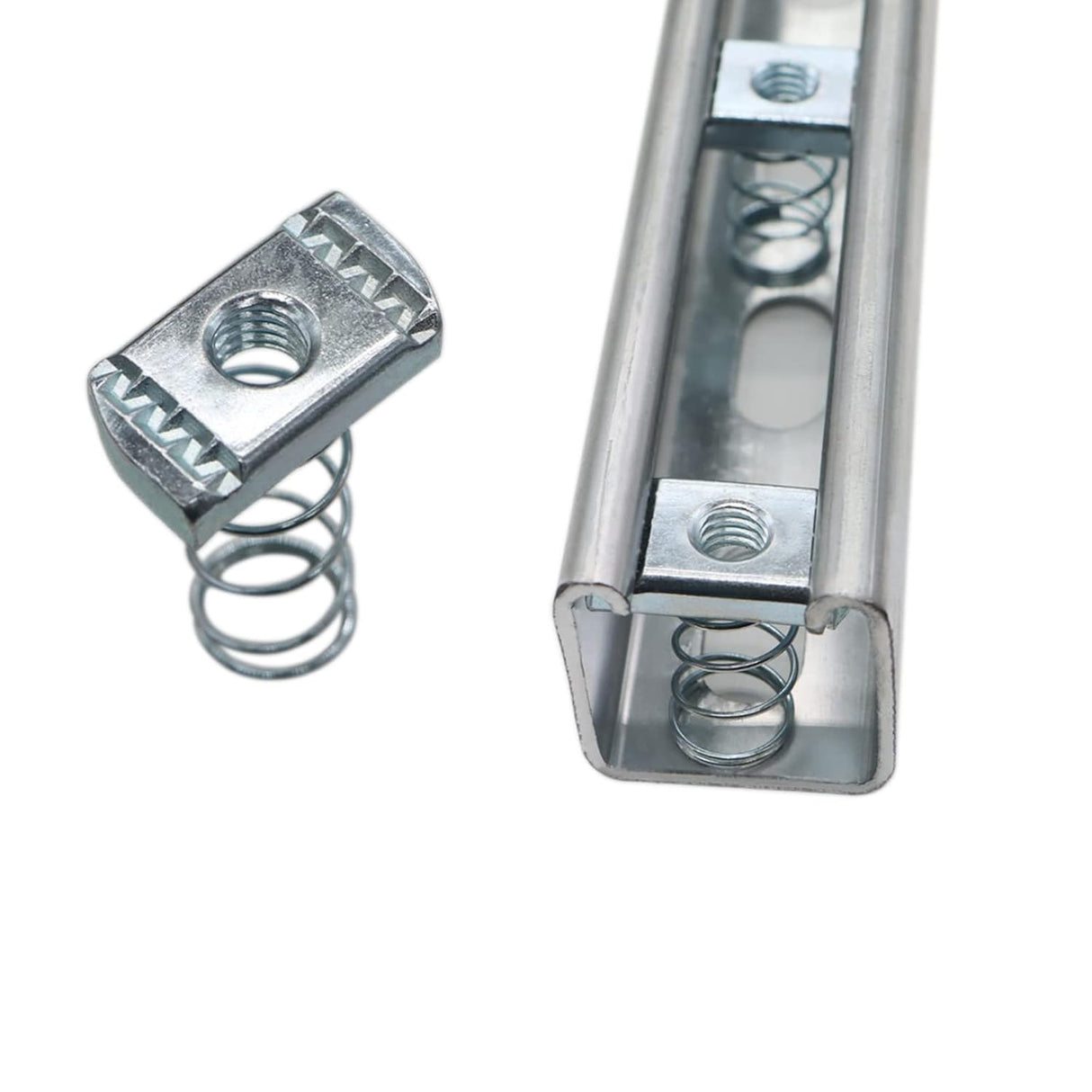 (100) Strut Channel Nuts, 3/8-16 Spring Channel Nuts with Zinc Electroplate Finish, Long Spring Nuts Great for Use with Strut Channel (100 Pack)