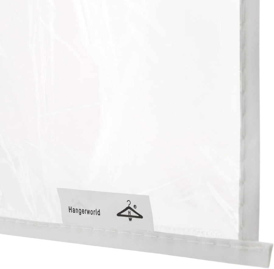 HANGERWORLD Clear 40inch Showerproof White Trim Suit Coat Garment Clothes Carry Cover Protector Bags (12)