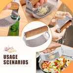 Stainless Steel Garlic Presser, Upgraded Garlic Press Rocker with Peeler and Cleaning Brush, Ergonomic Handle for Cooking Enthusiasts (1 pcs)
