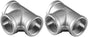 1" Female NPT Tee Adapter Cast Pipe Fitting Stainless Steel 3 Way Shape Connector，Pack of 2