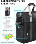 Carrying Bag for Ninja Slhie Machine FS301 & FS300, Portable Travel Tote Storage Bag with Front-Opening Design for Frozen Drink Maker, Thick Padded Protector for Machine Accessories