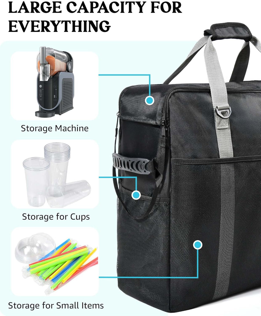 Carrying Bag for Ninja Slhie Machine FS301 & FS300, Portable Travel Tote Storage Bag with Front-Opening Design for Frozen Drink Maker, Thick Padded Protector for Machine Accessories